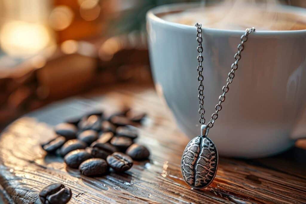 Chaine graine de café homme : accessoire tendance pour collier